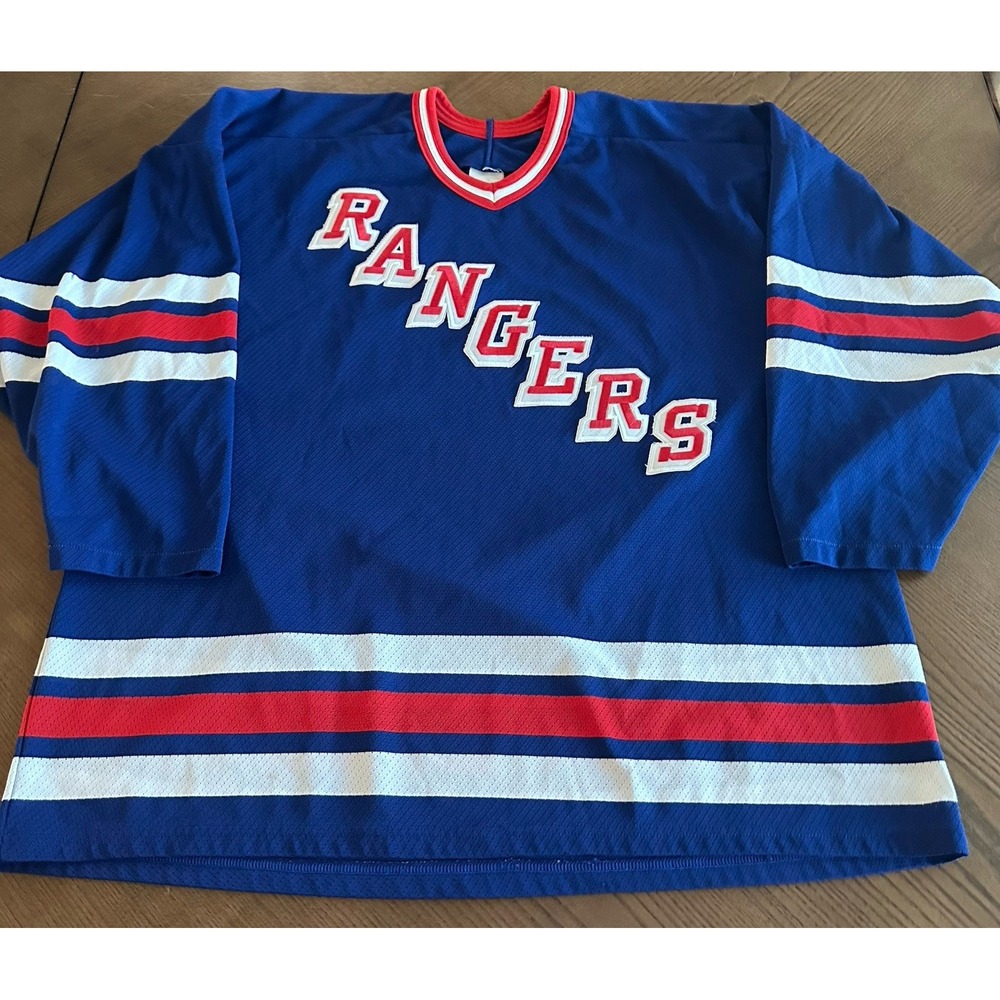 Vintage New York Rangers‎ CCM Maska Blue NHL Hockey Jersey Men's size XL/XXL USA